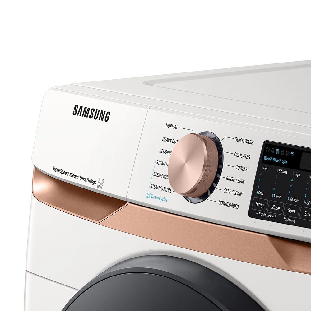 Samsung 5.0 cu. ft. Extra Large Capacity Smart Front Load Washer with Super Speed Wash and Steam in Ivory, , large