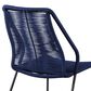 Blue River Clip Outdoor Dining Chair with Blue Woven Seat in Black (Set of 2), , large