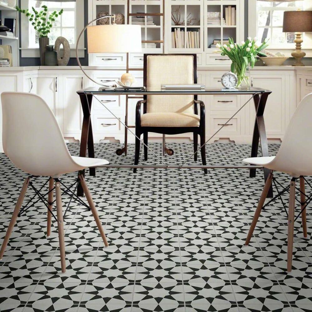 Shaw Revival Josefina Onyx 8&quot; x 8&quot; Porcelain Tile, , large
