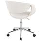LumiSource Curvo Swivel Task Chair with White Faux Leather Cushion in Chrome, , large