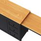 HOMLUX 74.8" Kitchen Island with Extendable Dining Table in Black and Natural, , large