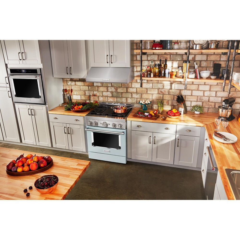 KitchenAid 4.1 Cu. Ft. Freestanding Gas Range with True Convection in Misty Blue, , large