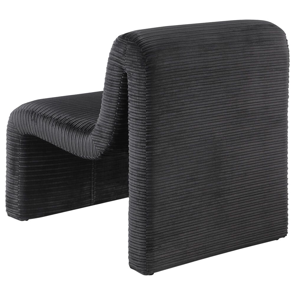 Coaster Drayton Upholstered Curved Accent Armless Chair in Black, , large