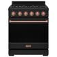 Thor Kitchen Gordon Ramsay 4.6 Cu. Ft. Professional Liquid Propane Range with Rose Gold Handle Kit in Black, , large