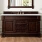 James Martin Vanities Brookfield 60" Single Bathroom Vanity in Burnished Mahogany with 3 cm Eternal Jasmine Pearl Quartz Top and Rectangle Sink, , large