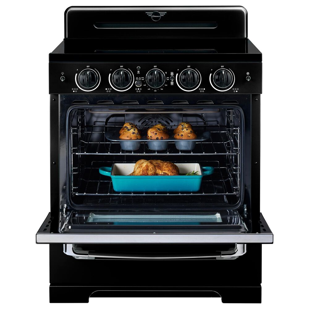 Unique Appliances Classic Retro 30" Pro Convection Gas Range in Midnight Black, , large