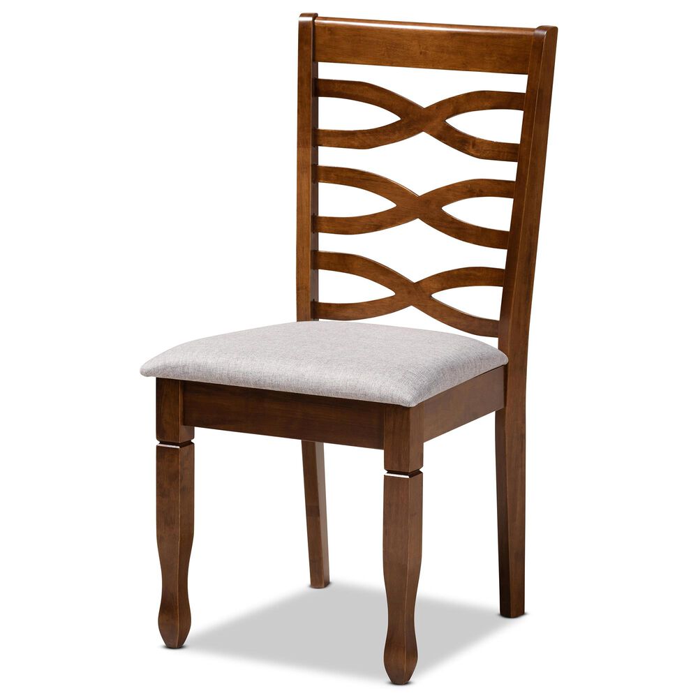 Baxton Studio Ariane 5-Piece Dining Set in Grey/Walnut Brown, , large