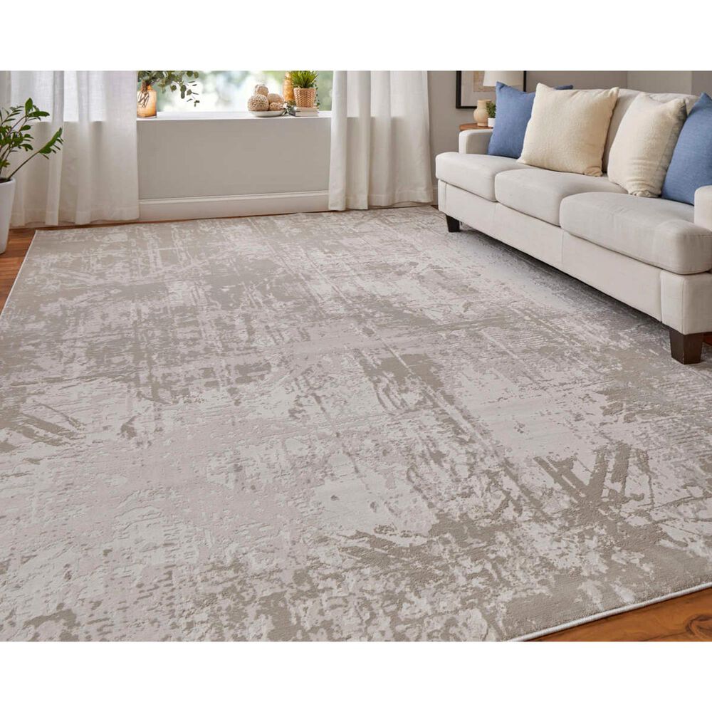Feizy Prasad Ivory and Beige 8' x 11' Area Rug, , large