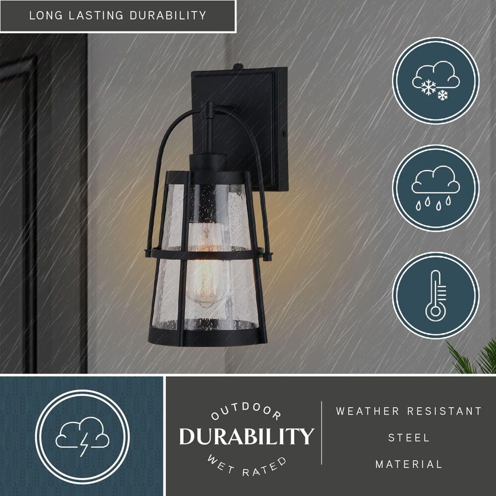 Vaxcel Portage Park 1-Light Outdoor Wall Sconce in Matte Black, , large