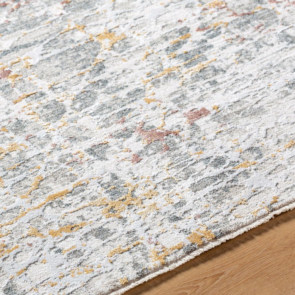 Surya Dresden White, Gray, Medium Gray, Light Slate, Mustard and Rust 5&#39; x 7&#39;5&quot; Area Rug, , large