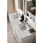 James Martin Vanities Bristol 72" Double Bathroom Vanity in Bright White with 3 cm Victorian Silver Quartz Top and Rectangular Sinks, , large