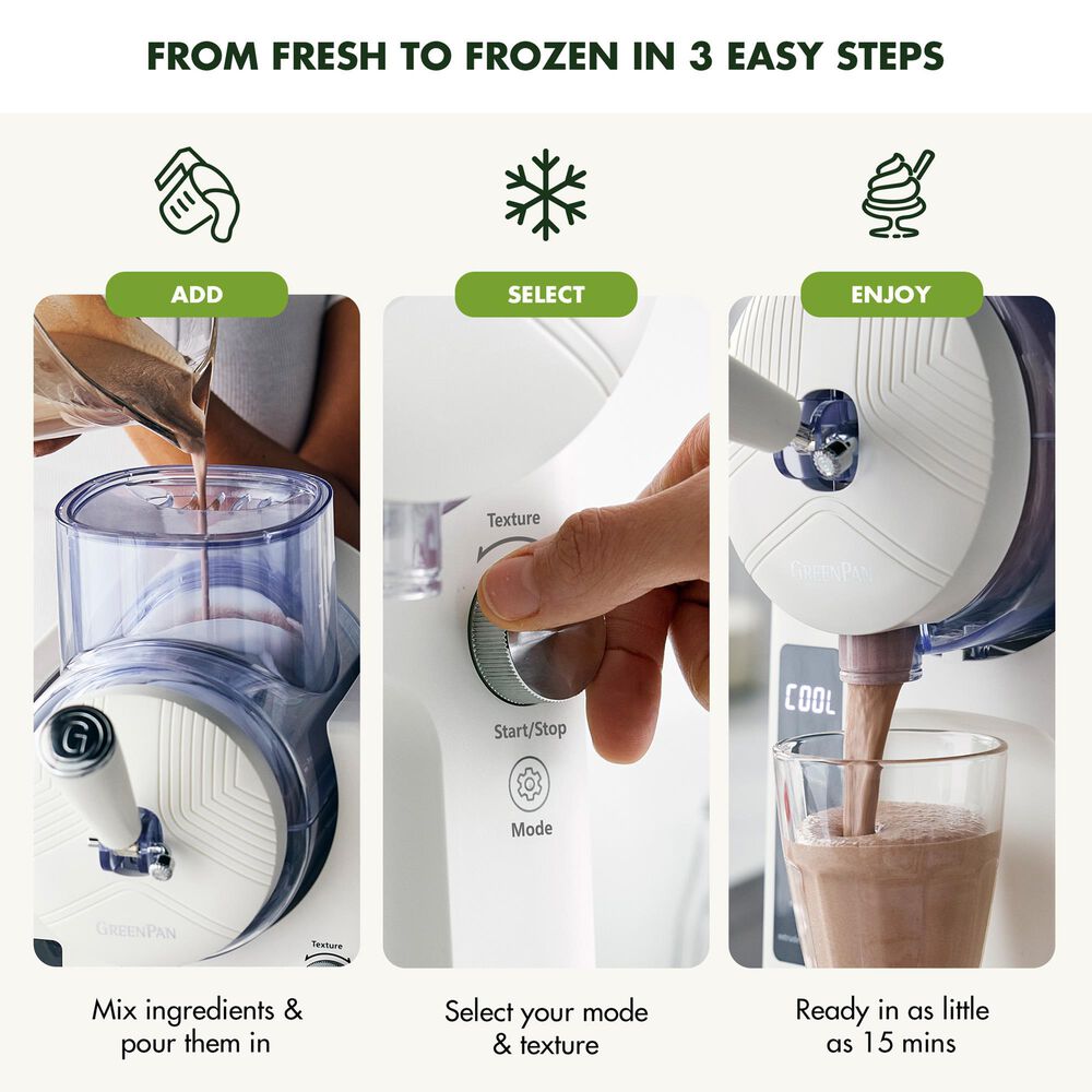 Green Pan 2 Qt. Frost Slush and Soft Serve Ice Cream Maker in Cream, , large
