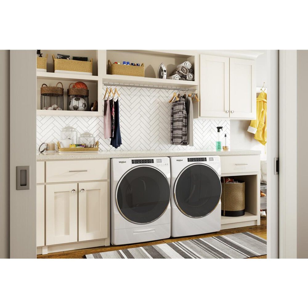 Whirlpool 7.4 Cu. Ft. Electric Dryer with Steam in White, , large