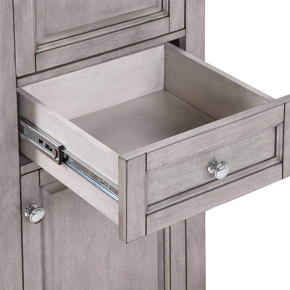 Aurafina Wainwright Free Standing Linen Closet in Old Harbor Gray