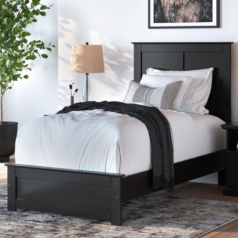 Ashley Maribel Twin Panel Bed in Black, , large