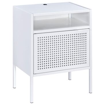 Elements International Direct Ship Gemma Nightstand with USB in White, , large