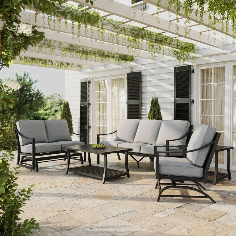 Clear Creek Collection 5-Piece Patio Conversation Set in Concrete, , large