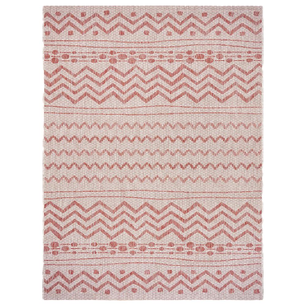 L&R Resources Sun Shower 8" x 10" Beige and Red Indoor/Outdoor Area Rug, , large