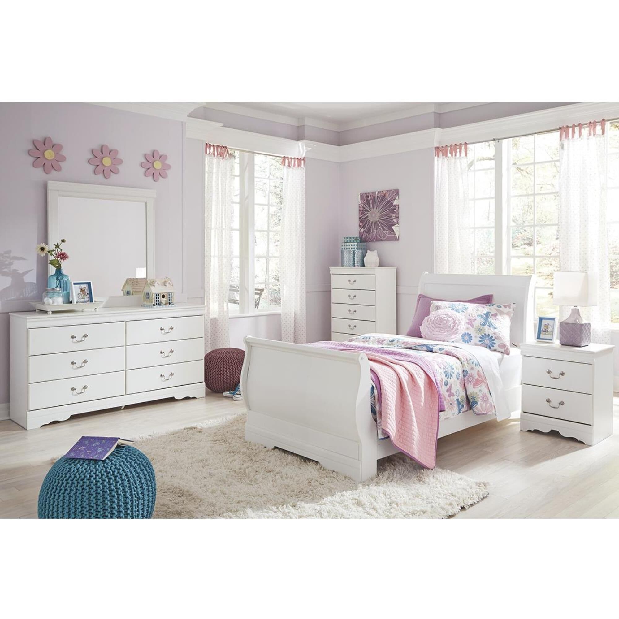 Signature Design by Ashley Anarasia Twin Sleigh Bed in White NFM
