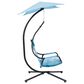 CorLiving Kingsley Chaise Lounge Chair with Canopy in Light Blue, , large