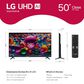 LG 50" Class UA77 4K UHD AI - Smart TV with 2.1 Channel Soundbar System in Black, , large