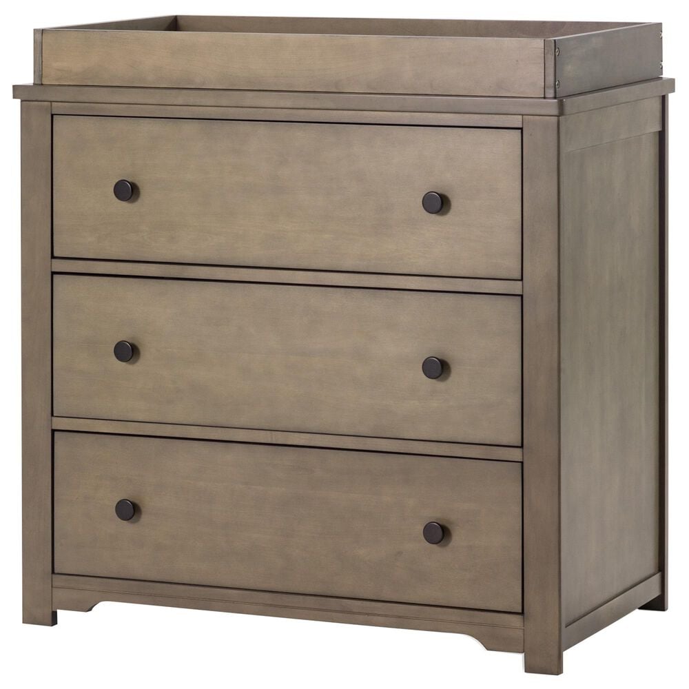 Foundations Worldwide Harmony 3-Drawer Dresser with Changing Table Topper in Dusty Heather, , large