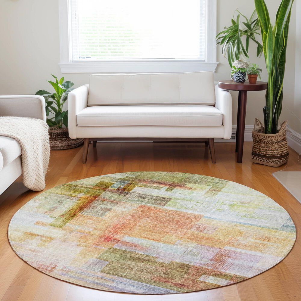Dalyn Rug Company Ravenna RN6 8&#39; Round Coral Area Rug, , large