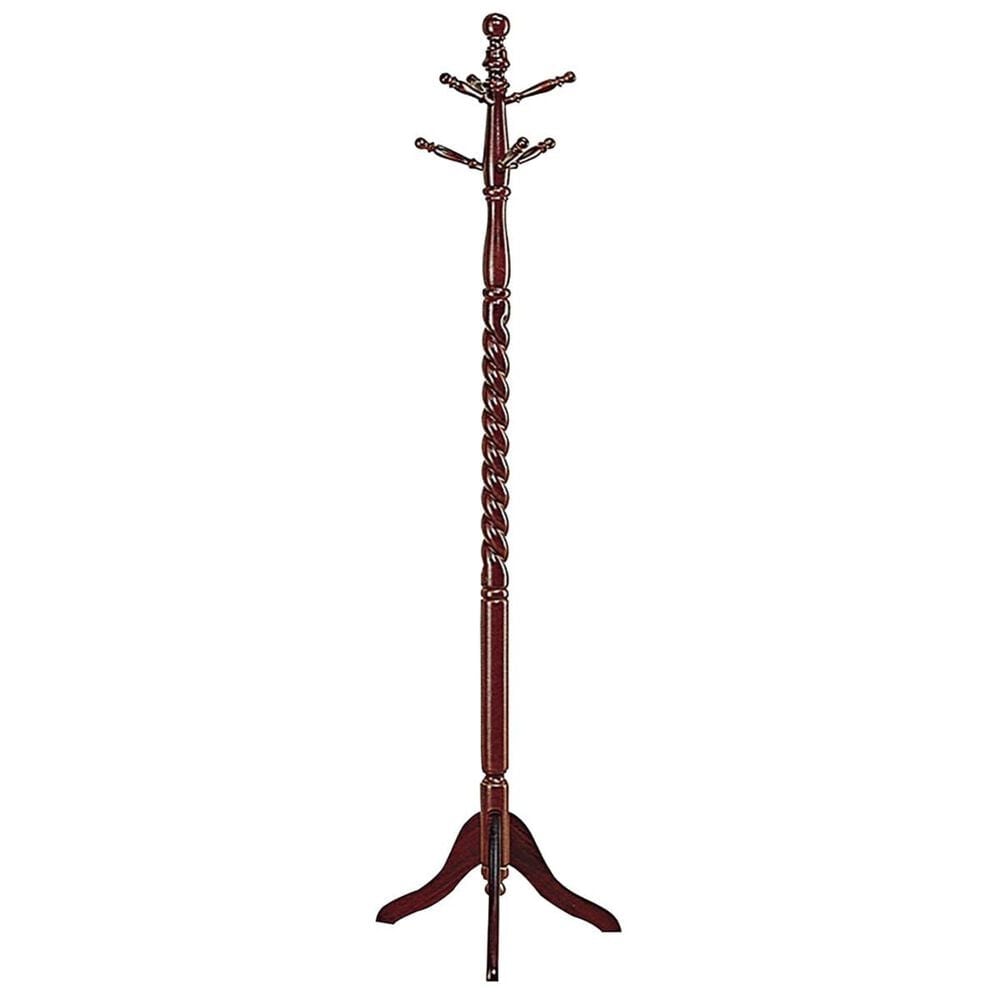 Pacific Landing Coat Rack Withe Twisted Post Warm Cherry, , large