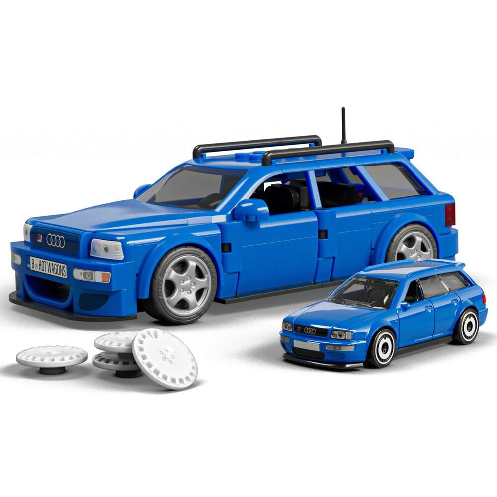 Hot Wheels Audi Avant RS2 Building Set in Blue, , large