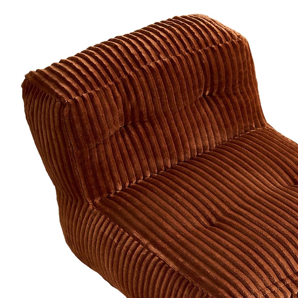 HOMLUX 2-Piece Bean Bag Chair and Ottoman in Brown, , large