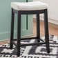 Linon Home Decor Claridge Counter Stool with White Cushion in Black, , large