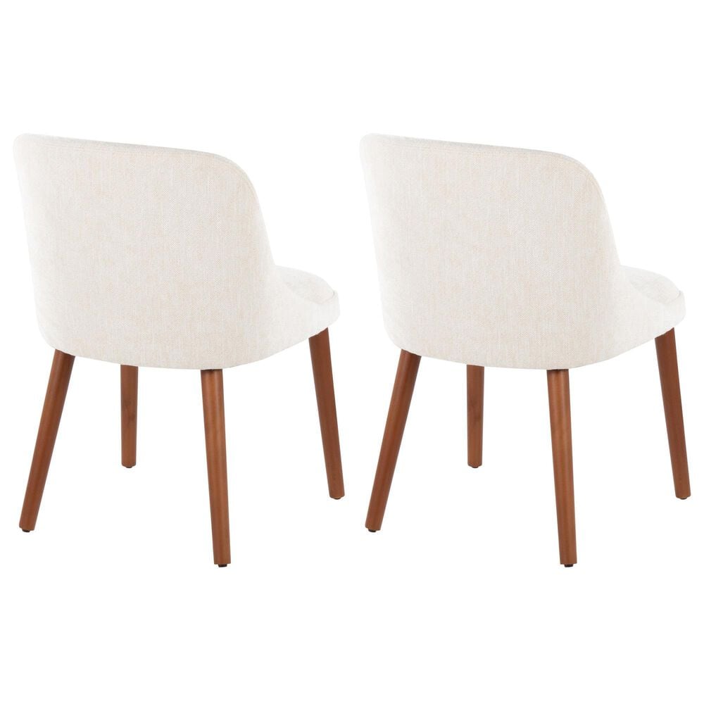 Lumisource Rina Side Chair with Cream Cushion in Walnut &#40;Set of 2&#41;, , large