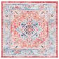 Safavieh Riviera 6"7" Square Light Blue and Red Area Rug, , large