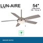 Minka-Aire Lun Aire 54" Ceiling Fan with LED Light in Brushed Nickel, , large