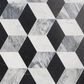 Soho Studio Pari Grigio Nero Carrara and Bardiglio 8" x 9.21" Marble Mosaic Sheet, , large