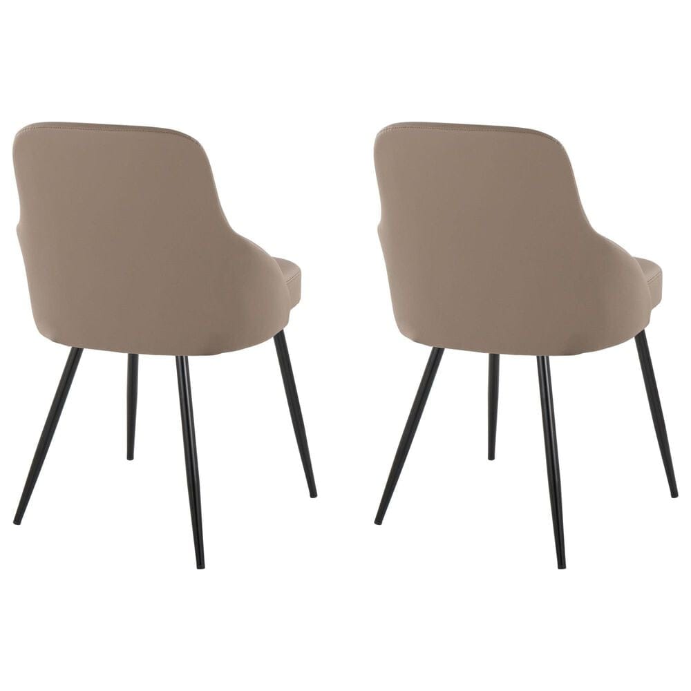 Lumisource York Side Chair with Brown Upholstered in Black (Set of 2), , large