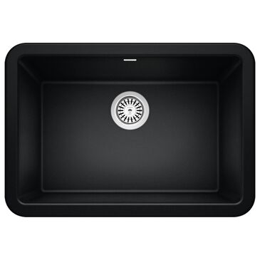 Blanco Ikon 27" Apron Single Bowl Farmhouse Sink in Coal Black, , large