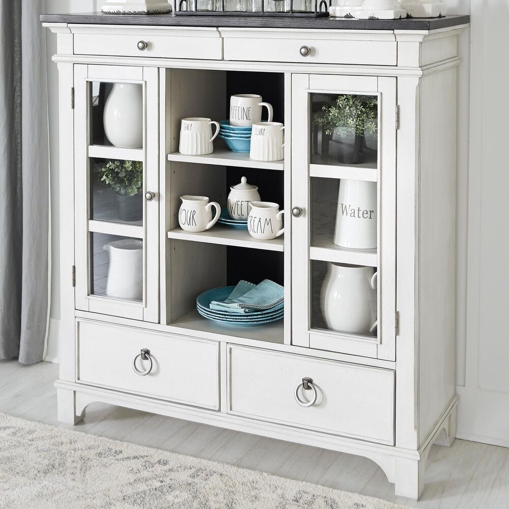 Signature Design by Ashley Nashbryn Server in Whitewash and Dark Brown, , large