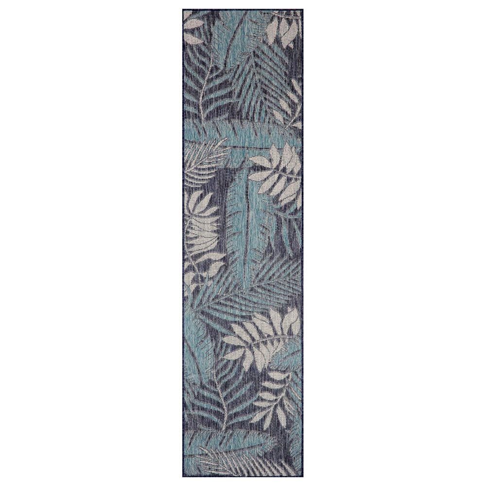 Nourison Garden Oasis GOA02 Navy 2&#39; x 8&#39; Indoor/Outdoor Runner, , large