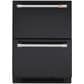 Cafe 5.7 Cu. Ft. Built-In Dual-Drawer Refrigerator in Matte Black and Brushed Stainless Handles, , large