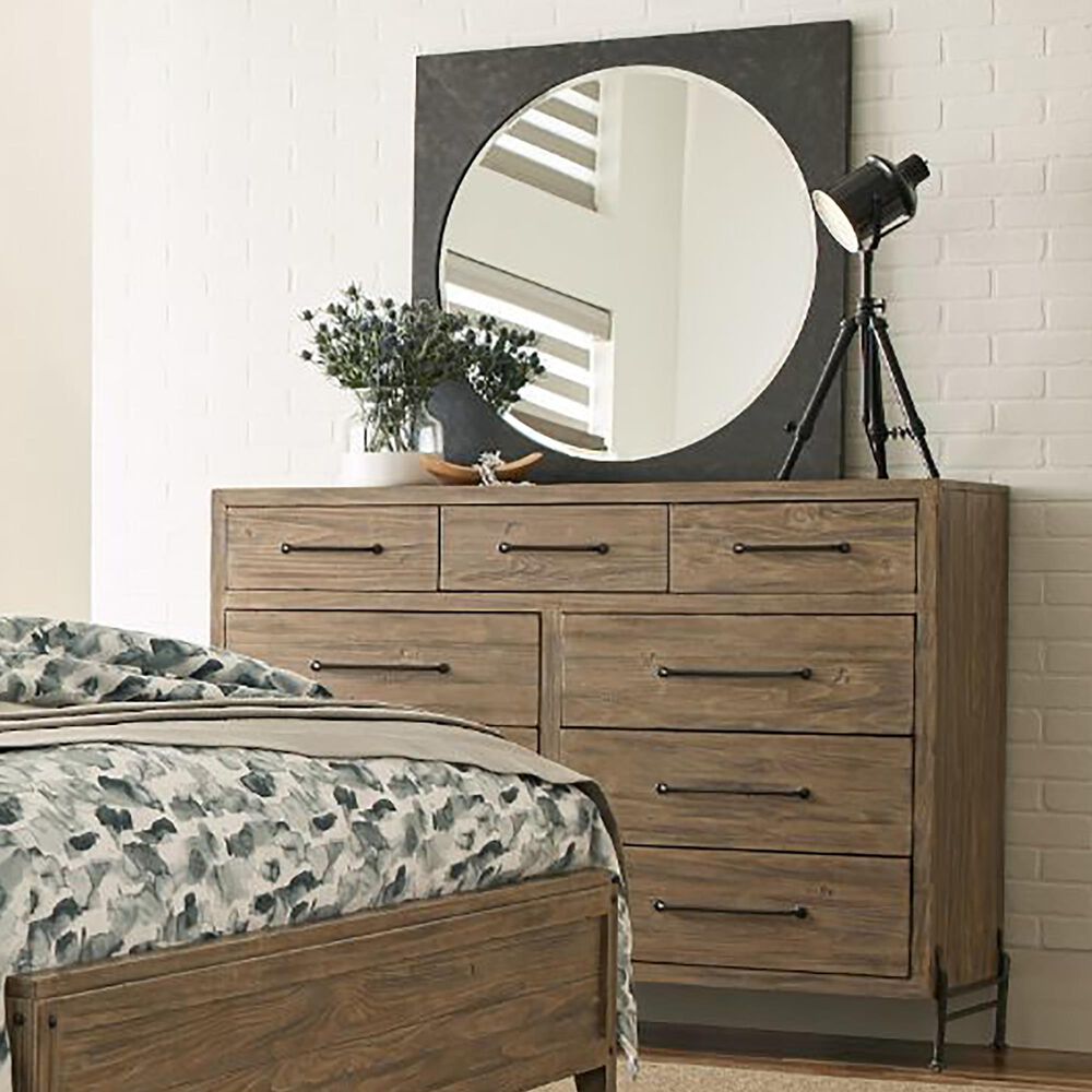 Kincaid Modern Forge Henderson Mule Chest and Mirror in Sandy Brown, , large