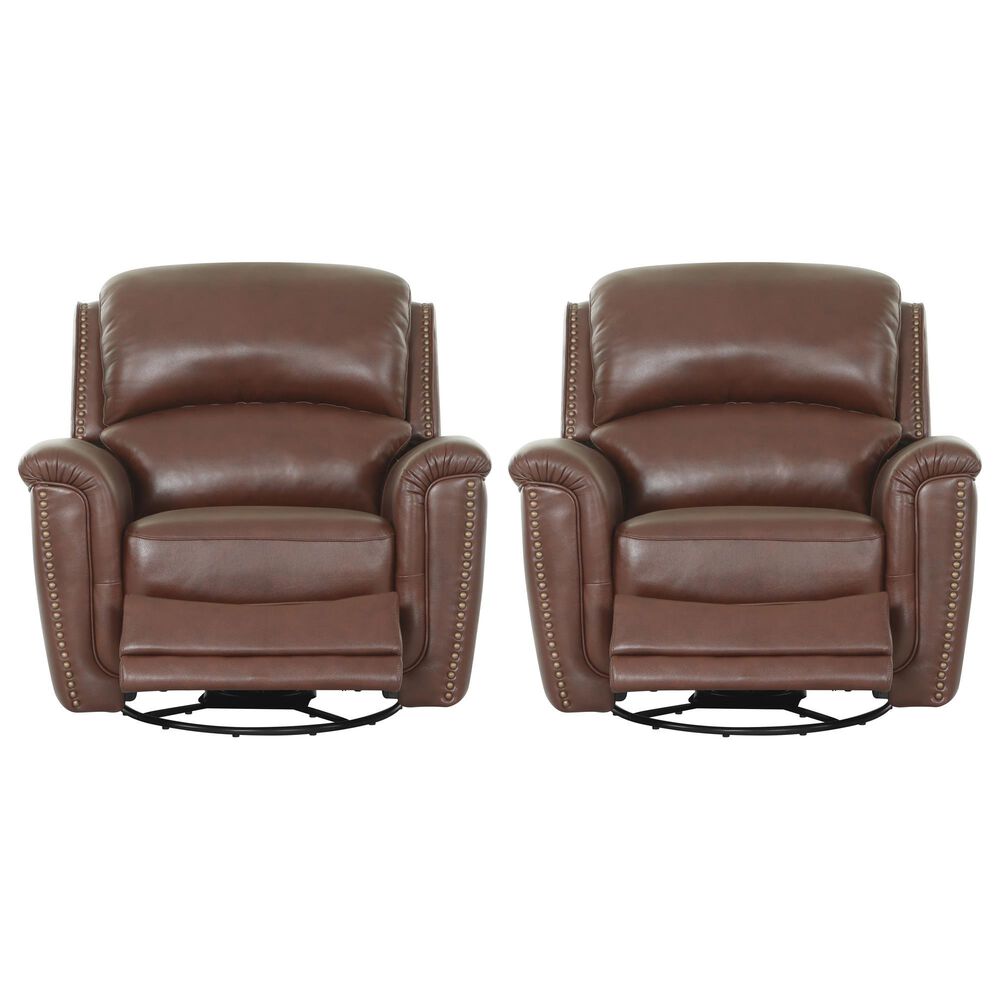 Chateau d'Ax Leather Recliner in Red Brown (Set of 2), , large