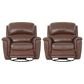 Chateau d"Ax Leather Recliner in Red Brown (Set of 2), , large
