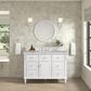 James Martin Vanities Lorelai 48" Single Bathroom Vanity in Bright White with 3 cm Eternal Jasmine Pearl Silestone Top, Rectangular Sink and FreePower Wireless Charger, , large