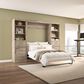 Bestar Pur 130" Full Murphy Storage Bed in Rustic Brown, , large