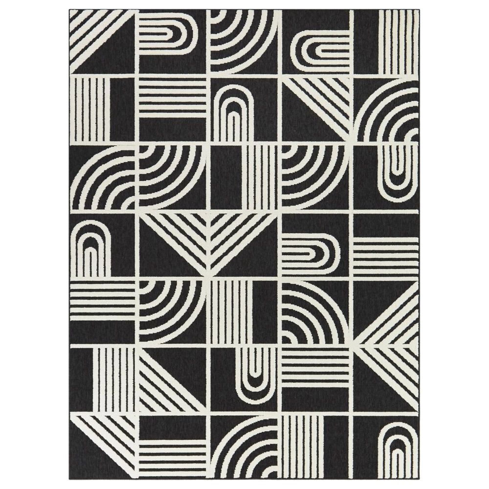 Balta Rugs Flamel 7"10" x 10" Black Indoor/Outdoor Area Rug, , large
