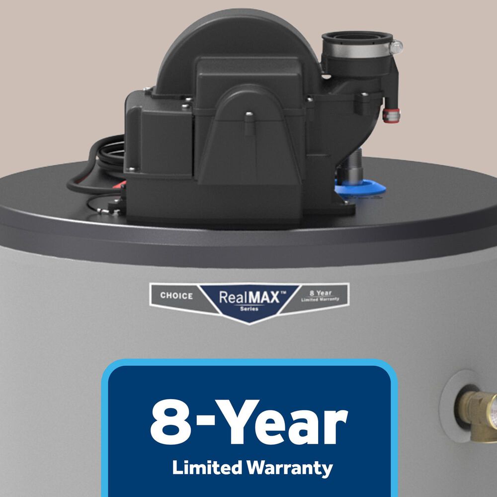GE Appliances RealMAX Choice 40-Gallon Short Liquid Propane Power Vent Low-NOx Water Heater in Gray, , large