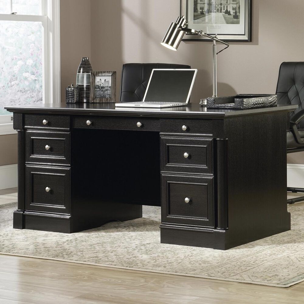Sauder Avenue Eight Executive Desk in Wind Oak Nebraska Furniture Mart