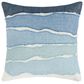 Classic Home Stillness Bikram 22" x 22" Throw Pillow in Capri Blue and White, , large