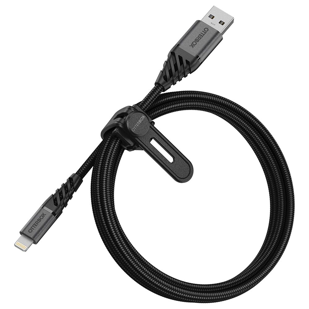 Otterbox Premium Lightning to USB-A 1 meter Cable for Apple in Dark Ash Black, , large